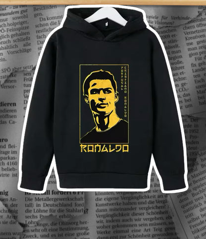 “CR7 Ronaldo Printed Kids’ Hoodie – Casual Sports Sweatshirt for Boys and Girls