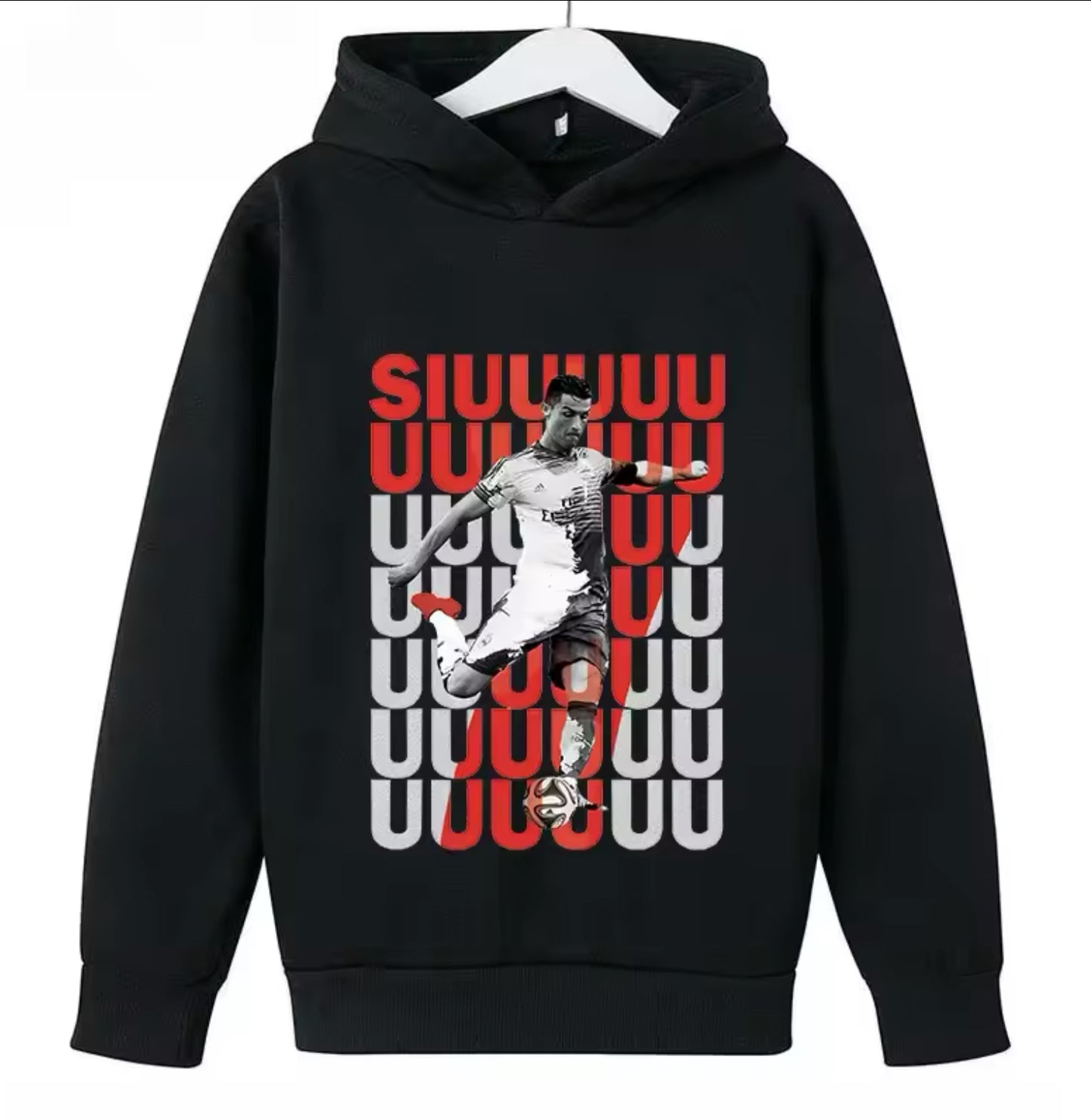 “CR7 Ronaldo Printed Kids’ Hoodie – Casual Sports Sweatshirt for Boys and Girls