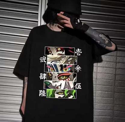 T-shirt Anime Demon Slayer Upper Ranks Man T-Shirt Anime Harajuku Graphic Design Casual Short Sleeve Man/Woman T-Shirts