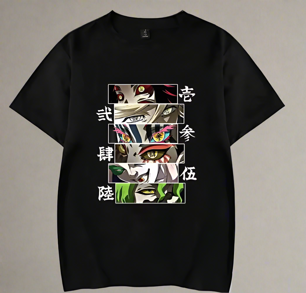 T-shirt Anime Demon Slayer Upper Ranks Man T-Shirt Anime Harajuku Graphic Design Casual Short Sleeve Man/Woman T-Shirts