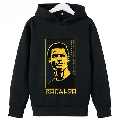 “CR7 Ronaldo Printed Kids’ Hoodie – Casual Sports Sweatshirt for Boys and Girls