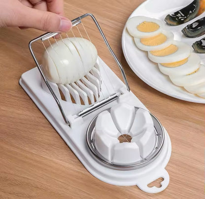 2-in-1 Multifunctional Egg Slicer with Stainless Steel Wires | High-Quality PP Base Kitchen Tool