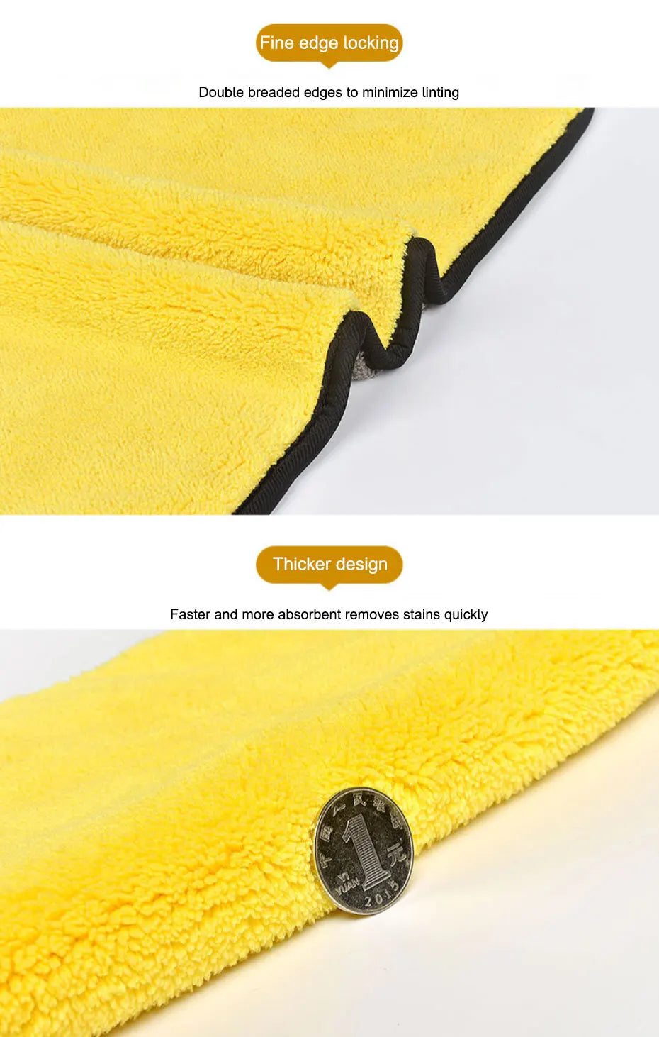 SEAMETAL 50x100cm Car Washing Towel - 400GSM Microfiber Cleaning Cloth with High Water Absorption - Double-Sided Soft Car Wash Drying Towel.