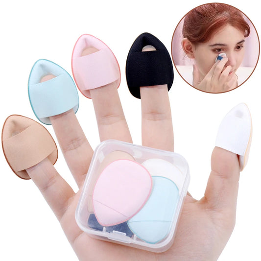 5/10Pcs Mini Finger Puff - Small Air Cushion Powder Sponge for Foundation, Face Concealer, BB Cream, and Cosmetic Application - Makeup Tools.