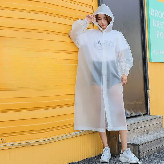 Waterproof Adult Raincoat - Fashionable, Portable, Lightweight Outdoor Rainwear - Reusable Poncho for Travel and Rainy Weather.