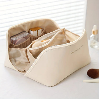 Luxury Makeup Organizer Bag - Women’s Toiletry Kit, Cosmetic Storage Case, Travel Pouch with Zipper, Elegant Lady’s Box