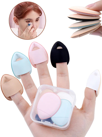 5/10Pcs Mini Finger Puff - Small Air Cushion Powder Sponge for Foundation, Face Concealer, BB Cream, and Cosmetic Application - Makeup Tools.