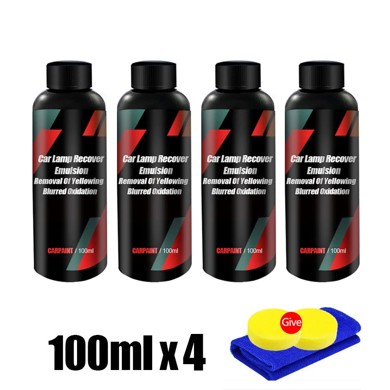 Headlight Restoration Polishing Kit - Headlamp Scratch Remover and Cleaning Paste - Removes Oxidation with Headlight Polish Liquid for Repair and Shine.