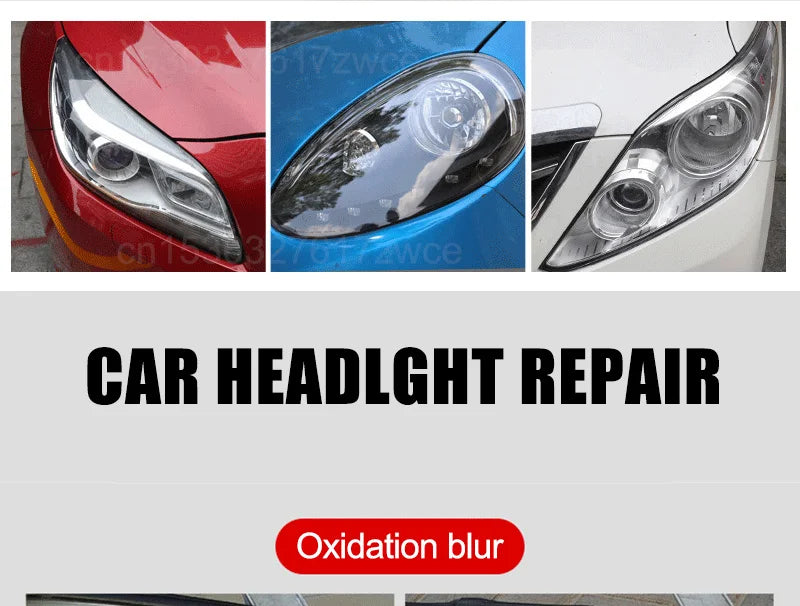 Headlight Restoration Polishing Kit - Headlamp Scratch Remover and Cleaning Paste - Removes Oxidation with Headlight Polish Liquid for Repair and Shine.