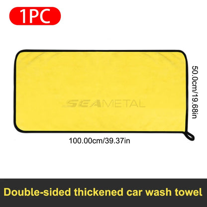 SEAMETAL 50x100cm Car Washing Towel - 400GSM Microfiber Cleaning Cloth with High Water Absorption - Double-Sided Soft Car Wash Drying Towel.