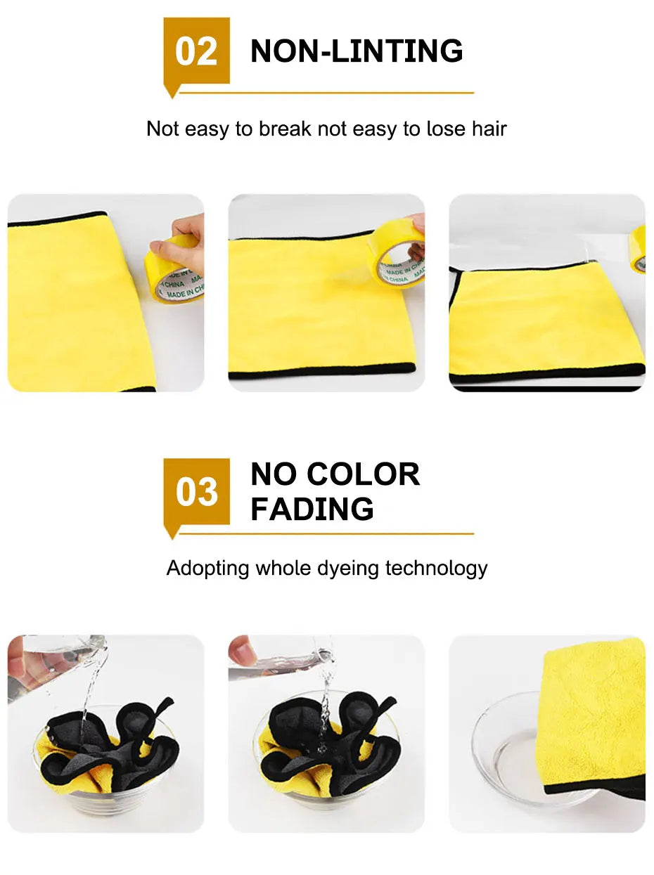 SEAMETAL 50x100cm Car Washing Towel - 400GSM Microfiber Cleaning Cloth with High Water Absorption - Double-Sided Soft Car Wash Drying Towel.