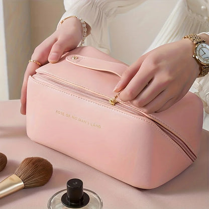 Luxury Makeup Organizer Bag - Women’s Toiletry Kit, Cosmetic Storage Case, Travel Pouch with Zipper, Elegant Lady’s Box