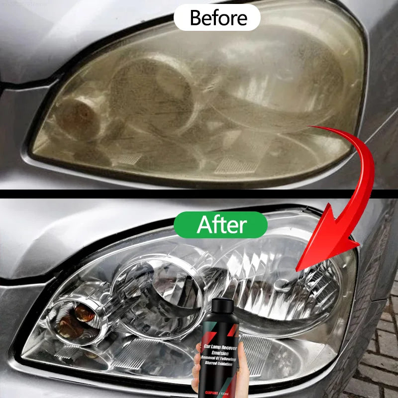 Headlight Restoration Polishing Kit - Headlamp Scratch Remover and Cleaning Paste - Removes Oxidation with Headlight Polish Liquid for Repair and Shine.