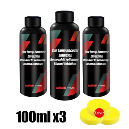 Headlight Restoration Polishing Kit - Headlamp Scratch Remover and Cleaning Paste - Removes Oxidation with Headlight Polish Liquid for Repair and Shine.