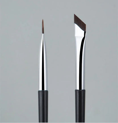 2pcs Angled Blade Eyeliner Brush - Ultra-Thin Fine Eyebrow and Flat Sickle Eyeliner Brushes - Precise Angled Makeup Tools for Eyeliner Application.