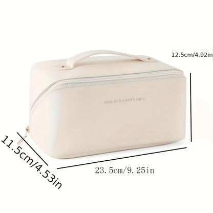 Luxury Makeup Organizer Bag - Women’s Toiletry Kit, Cosmetic Storage Case, Travel Pouch with Zipper, Elegant Lady’s Box