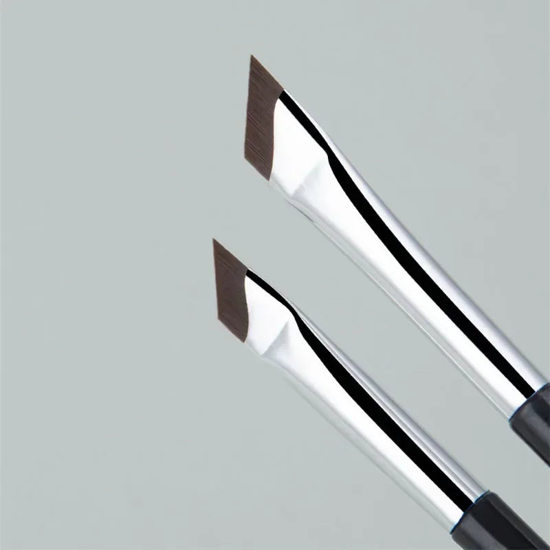 2pcs Angled Blade Eyeliner Brush - Ultra-Thin Fine Eyebrow and Flat Sickle Eyeliner Brushes - Precise Angled Makeup Tools for Eyeliner Application.