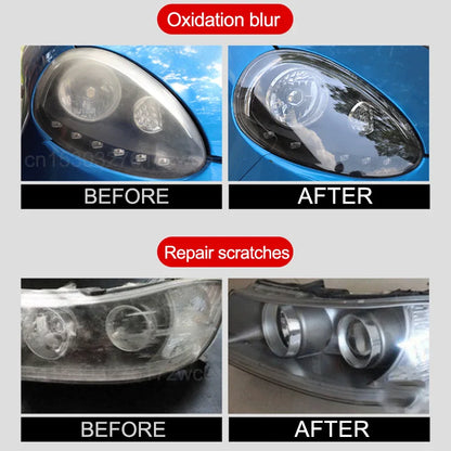 Headlight Restoration Polishing Kit - Headlamp Scratch Remover and Cleaning Paste - Removes Oxidation with Headlight Polish Liquid for Repair and Shine.