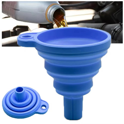 Universal Silicone Engine Funnel - Foldable and Portable Liquid Funnel for Car Engine Oil, Washer Fluid, and Petrol Changes.