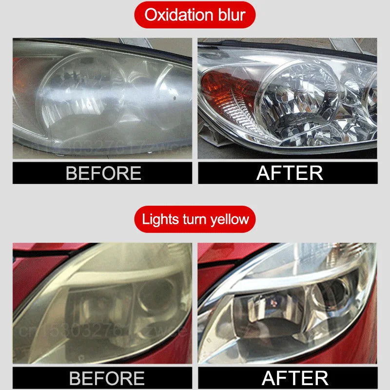 Headlight Restoration Polishing Kit - Headlamp Scratch Remover and Cleaning Paste - Removes Oxidation with Headlight Polish Liquid for Repair and Shine.