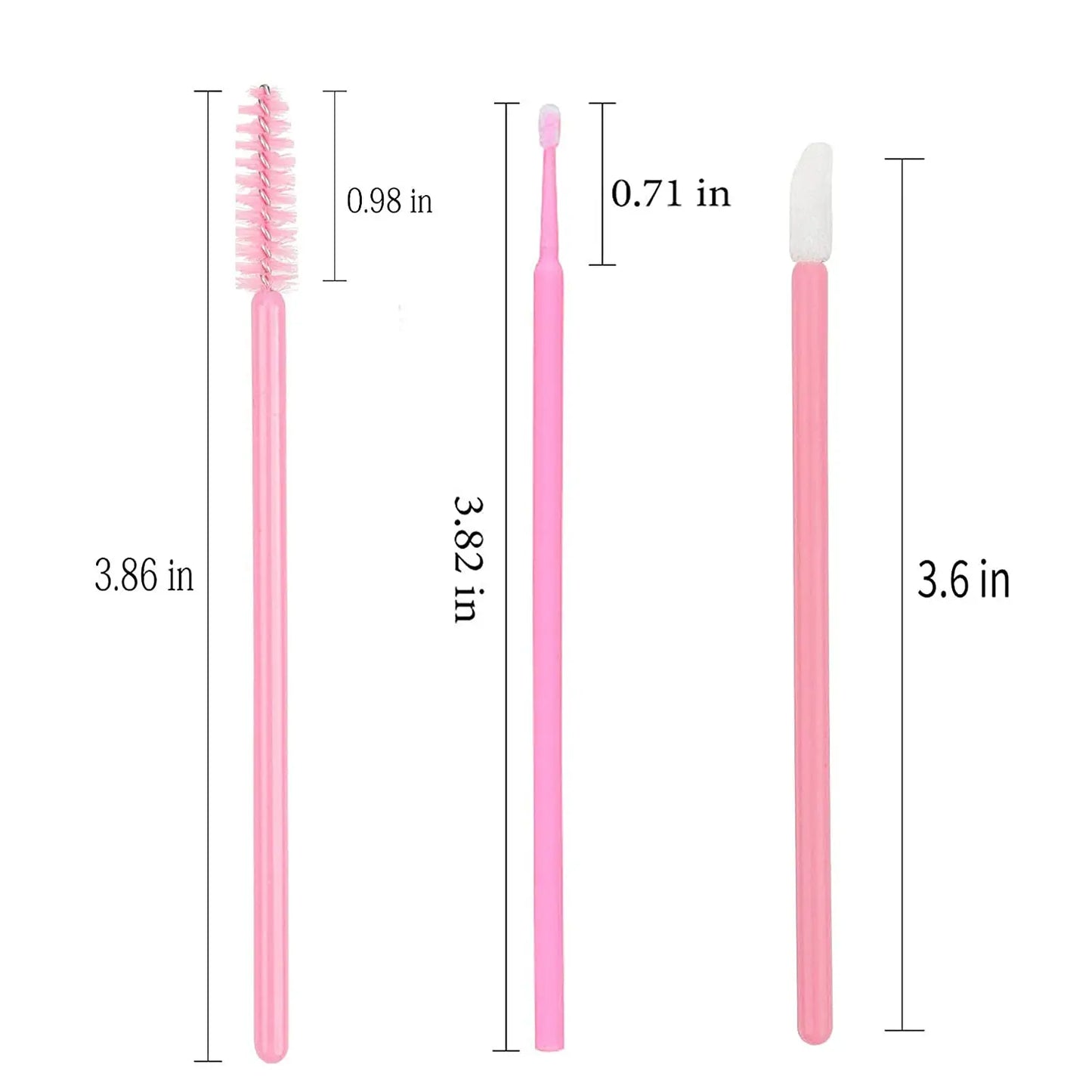 200pcs Disposable Brush Set - Mascara Wands, Lip Brushes, and Microbrush Applicators for Eyelash Extensions and Eyebrow Makeup Tools.