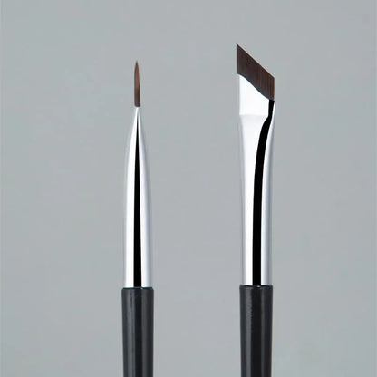 2pcs Angled Blade Eyeliner Brush - Ultra-Thin Fine Eyebrow and Flat Sickle Eyeliner Brushes - Precise Angled Makeup Tools for Eyeliner Application.